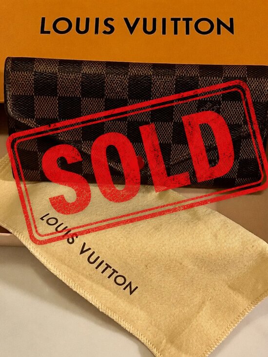Louis Vuitton Handbags - Louis Vuitton Josephine Wallet Damier Ebene Red Wallet + COA